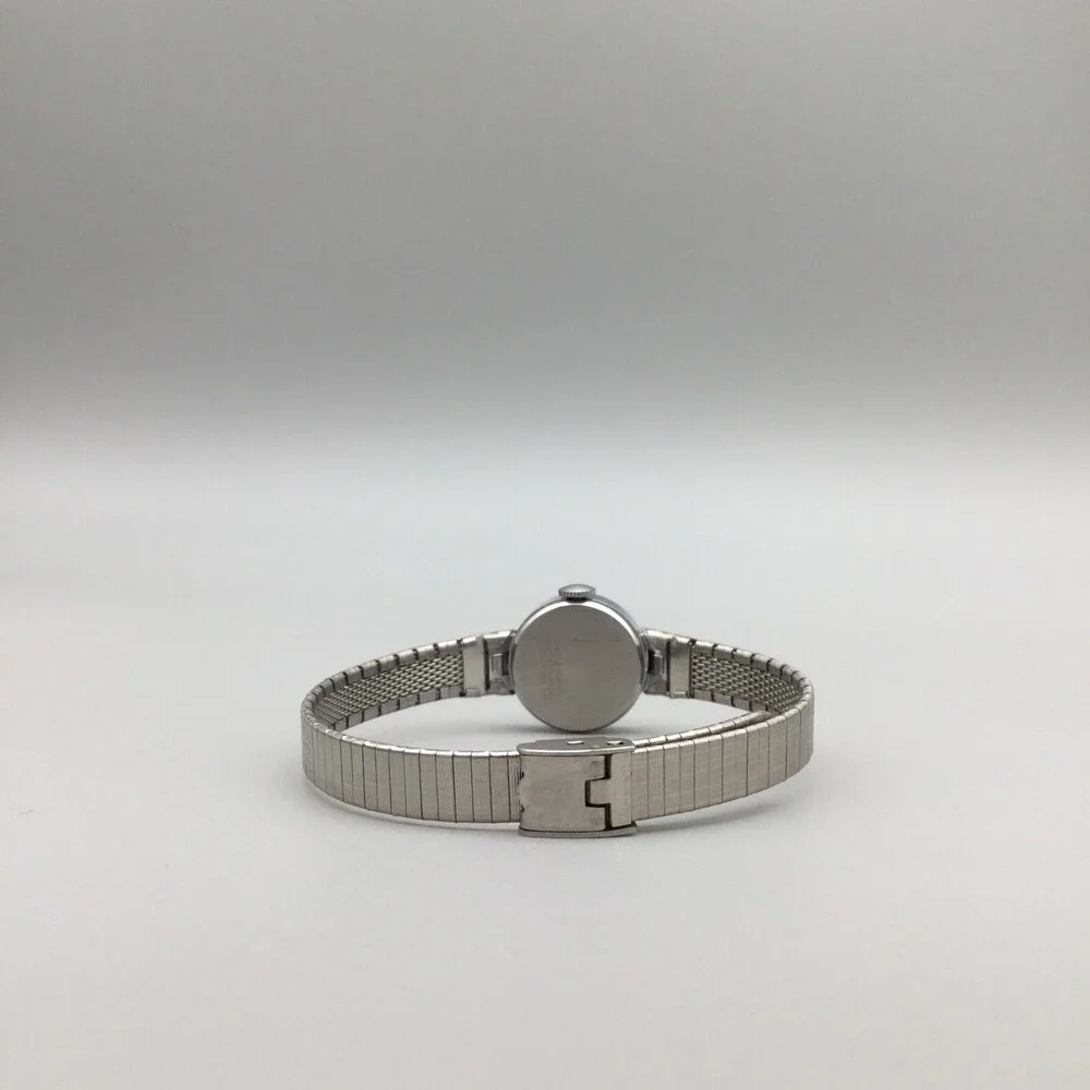 Vtg Timex Watch Women 18mm Silver Tone Manual Wind 6.25